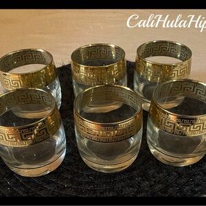 Set of 6 Gold Rimmed Glasses